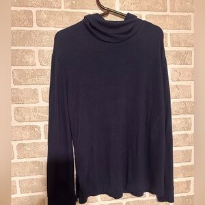 Stars Above Navy Turtleneck Sweater Small Cozy Basic